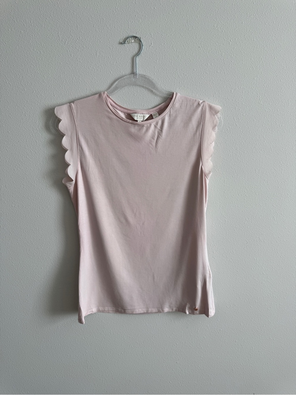 Ted Baker Pale Pink Scallop Sleeve Tank